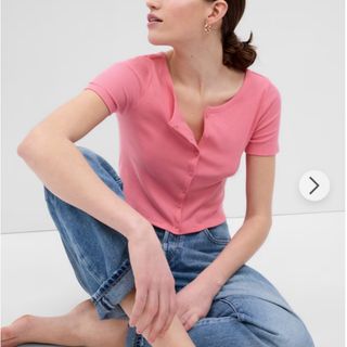 ギャップ(GAP)のGAP リブクロップTシャツ(Tシャツ/カットソー(半袖/袖なし))