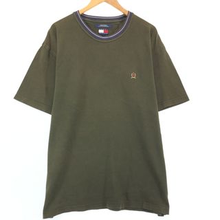 トミーヒルフィガー(TOMMY HILFIGER)の古着 90年代 トミーヒルフィガー TOMMY HILFIGER 半袖 ワンポイントロゴTシャツ メンズXL ヴィンテージ /eaa313961(Tシャツ/カットソー(半袖/袖なし))