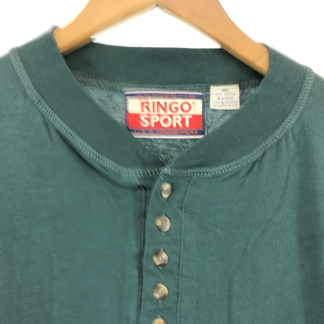 古着 RINGO SPORT ヘンリーネック 半袖 ワンポイントロゴポケットTシャツ メンズXL /eaa320558 メンズのトップス(Tシャツ/カットソー(半袖/袖なし))の商品写真