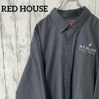 RED HOUSE USA古着 ビッグサイズ ボタンダウン長袖シャツ刺繍 2XL(シャツ)