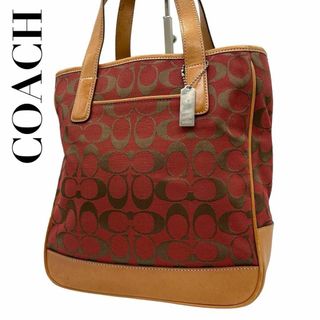 コーチ(COACH)のCOACH　コーチ　S71　トートバッグ　6092　キャンバス　レザー　レッド(トートバッグ)