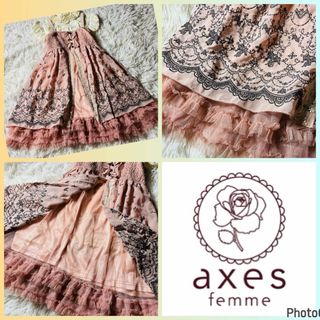 アクシーズファム(axes femme)のアクシーズファム★美品★3WAY★レイヤード★総刺繍★お嬢様ワンピース(ひざ丈ワンピース)