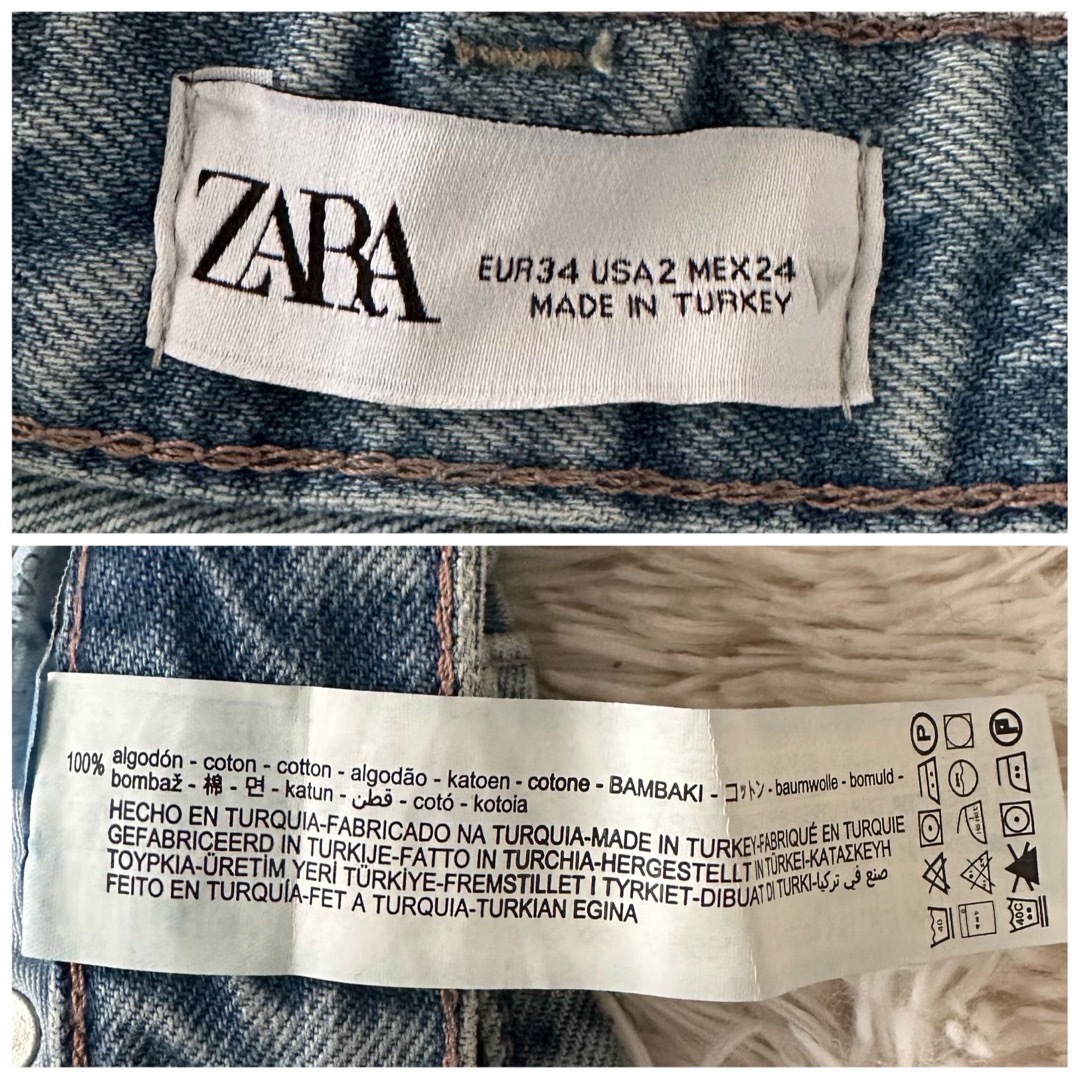 ZARA(ザラ)の 【未使用級】ZARA ハイウエスト ワイドパンツ 34 レディースのパンツ(デニム/ジーンズ)の商品写真