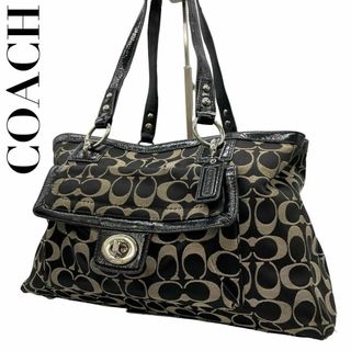 コーチ(COACH)のCOACH　コーチ　S71　肩掛け　F19043　トートバッグ　シグネチャー　黒(トートバッグ)