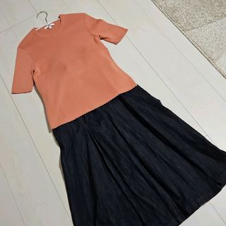 ユニクロ(UNIQLO)のユニクロ リブニット サーモンピンク(ニット/セーター)