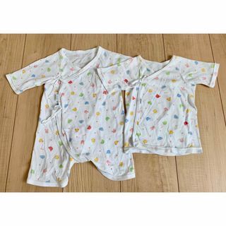 ミキハウス 短肌着&コンビ肌着 2枚セット 50cm 新生児 ベビー 出産準備