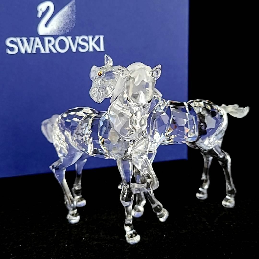 SWAROVSKI(スワロフスキー)の□美品 ◆ スワロフスキー 2匹の仔馬 箱つき 627637 インテリア/住まい/日用品のインテリア小物(置物)の商品写真