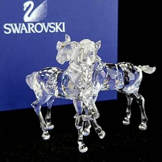 スワロフスキー(SWAROVSKI)の□美品 ◆ スワロフスキー 2匹の仔馬 箱つき 627637(置物)
