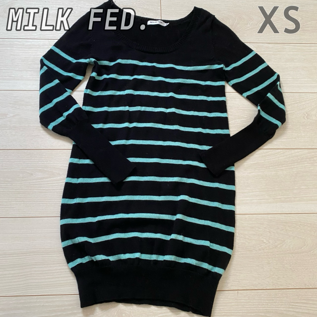 MILKFED.(ミルクフェド)のMILKFED. ミルクフェド ニットワンピース　xsサイズ　春服 レディースのワンピース(ミニワンピース)の商品写真