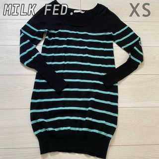 ミルクフェド(MILKFED.)のMILKFED. ミルクフェド ニットワンピース　xsサイズ　春服(ミニワンピース)