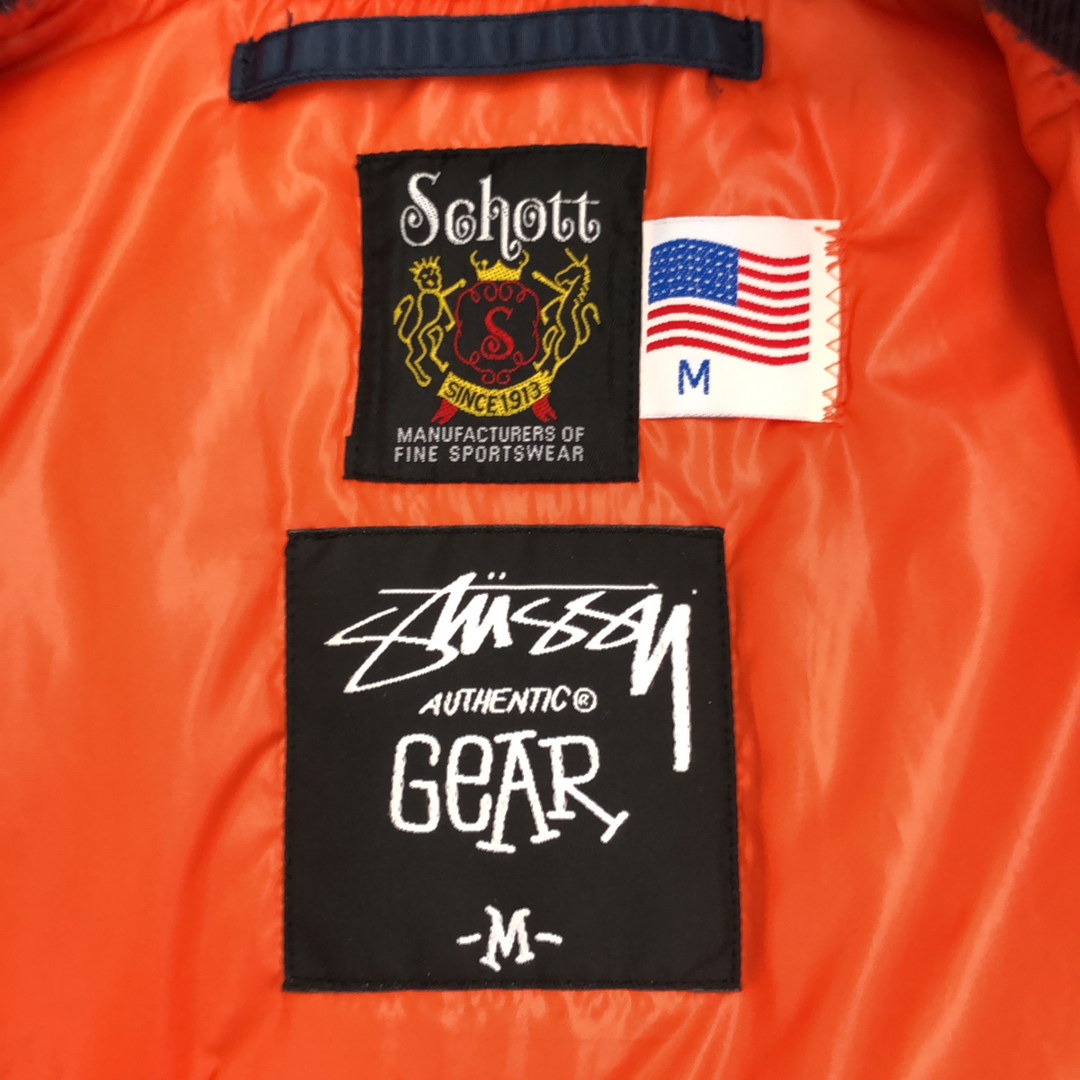 schott(ショット)のショット STUSSY GEAR コラボ ダブルネーム  MA-1 3132075 Mサイズ メンズのジャケット/アウター(ミリタリージャケット)の商品写真