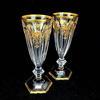 バカラ(Baccarat)の◇良品 ◆ バカラ　エンパイア　シャンパンフルート　2客　③　金彩　アルクール(食器)