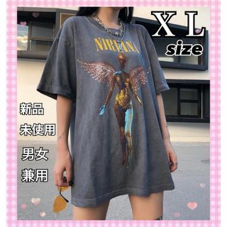 Tシャツ ◆Nirvana ニルヴァーナ◆ プリントバンド ロック系 グレー(Tシャツ/カットソー(半袖/袖なし))