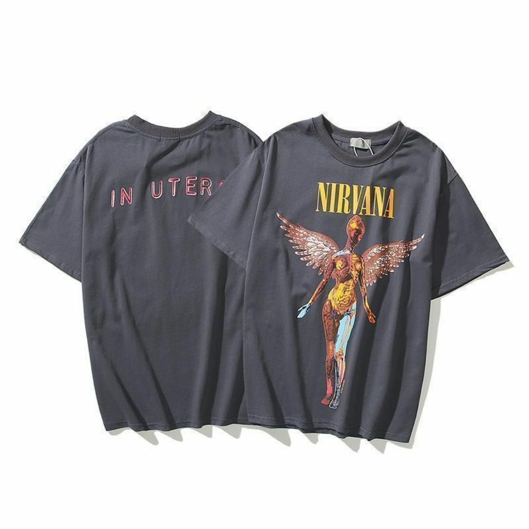 Tシャツ ◆Nirvana ニルヴァーナ◆ プリントバンド ロック系 グレー レディースのトップス(Tシャツ(半袖/袖なし))の商品写真