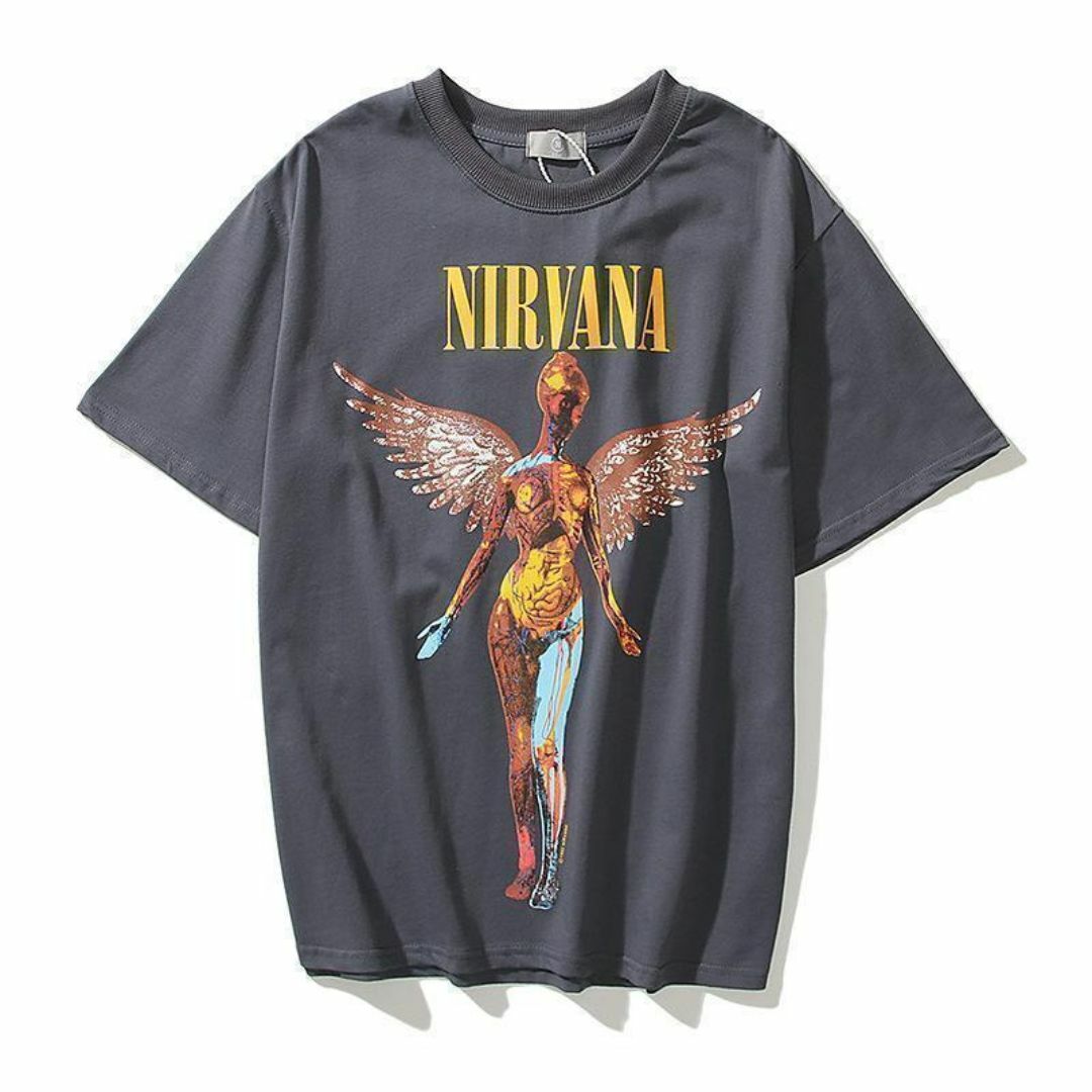 Tシャツ ◆Nirvana ニルヴァーナ◆ プリントバンド ロック系 グレー レディースのトップス(Tシャツ(半袖/袖なし))の商品写真