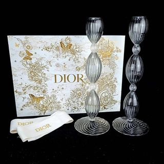 Christian Dior - ★ 未使用 ◆ ディオール　キャンドルホルダー　サレント　シルバー　2台　箱つき