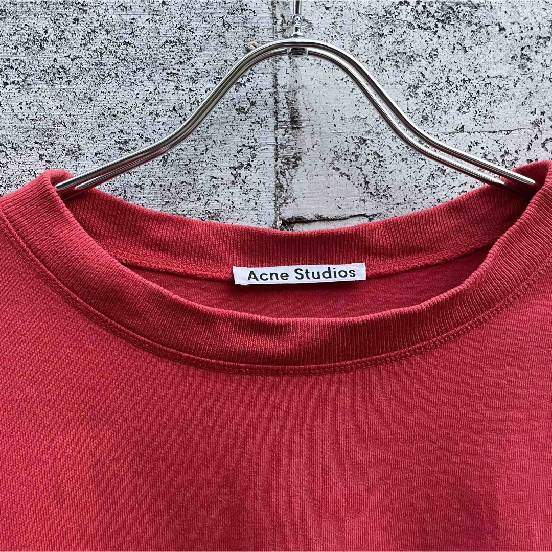 Acne Studios(アクネストゥディオズ)のacne studios アクネ ロゴ Tシャツ オーバーサイズ 赤 レッド メンズのトップス(Tシャツ/カットソー(半袖/袖なし))の商品写真