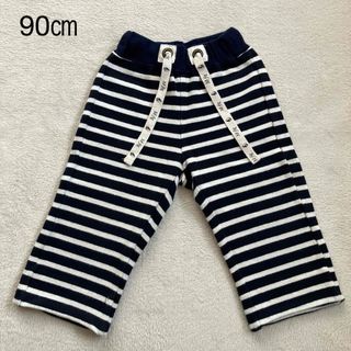 PETIT BATEAU - キッズ ベビー ボーダー ストレートパンツ 長ズボン 綿100% 日本製 90㎝