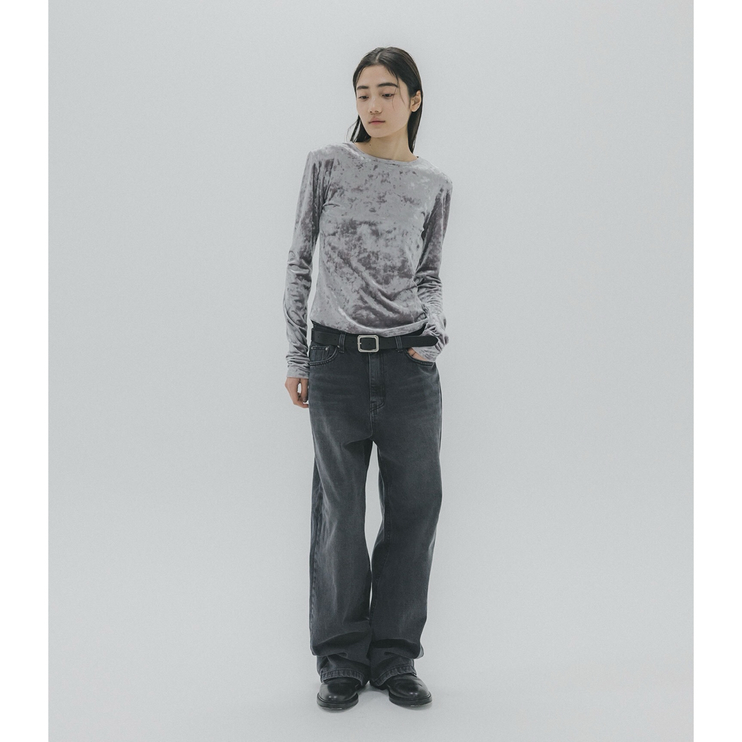 Ameri VINTAGE(アメリヴィンテージ)のOF ALL FORM OAF NUANCE VELOURS TOP GRAY レディースのトップス(カットソー(長袖/七分))の商品写真