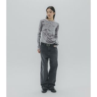 アメリヴィンテージ(Ameri VINTAGE)のOF ALL FORM OAF NUANCE VELOURS TOP GRAY(カットソー(長袖/七分))