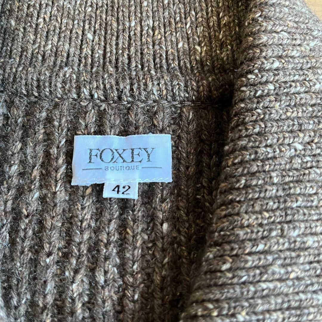 FOXEY(フォクシー)のフォクシー　カシミヤシルク　ニット　ジップアップ　カーディガン　ブラウン　４２ レディースのトップス(カーディガン)の商品写真