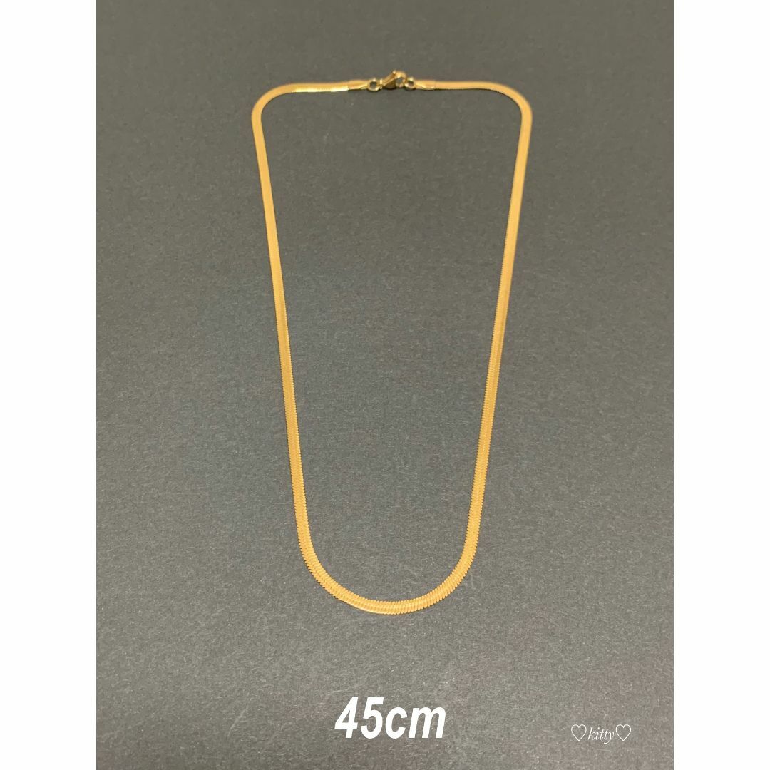 【スネークチェーンネックレス フラット 3mm 45cm】ステンレス メンズのアクセサリー(ネックレス)の商品写真