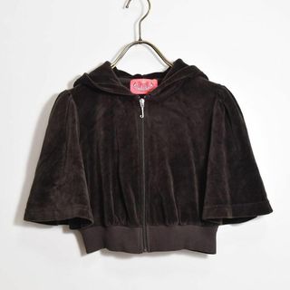 ジューシークチュール(Juicy Couture)の00s Y2K USA製 JUICY COUTURE ベロア ジャージ 短丈 P(パーカー)