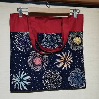 nugoo KAMAKURA　手さげバッグ　トートバッグ　花火柄(トートバッグ)