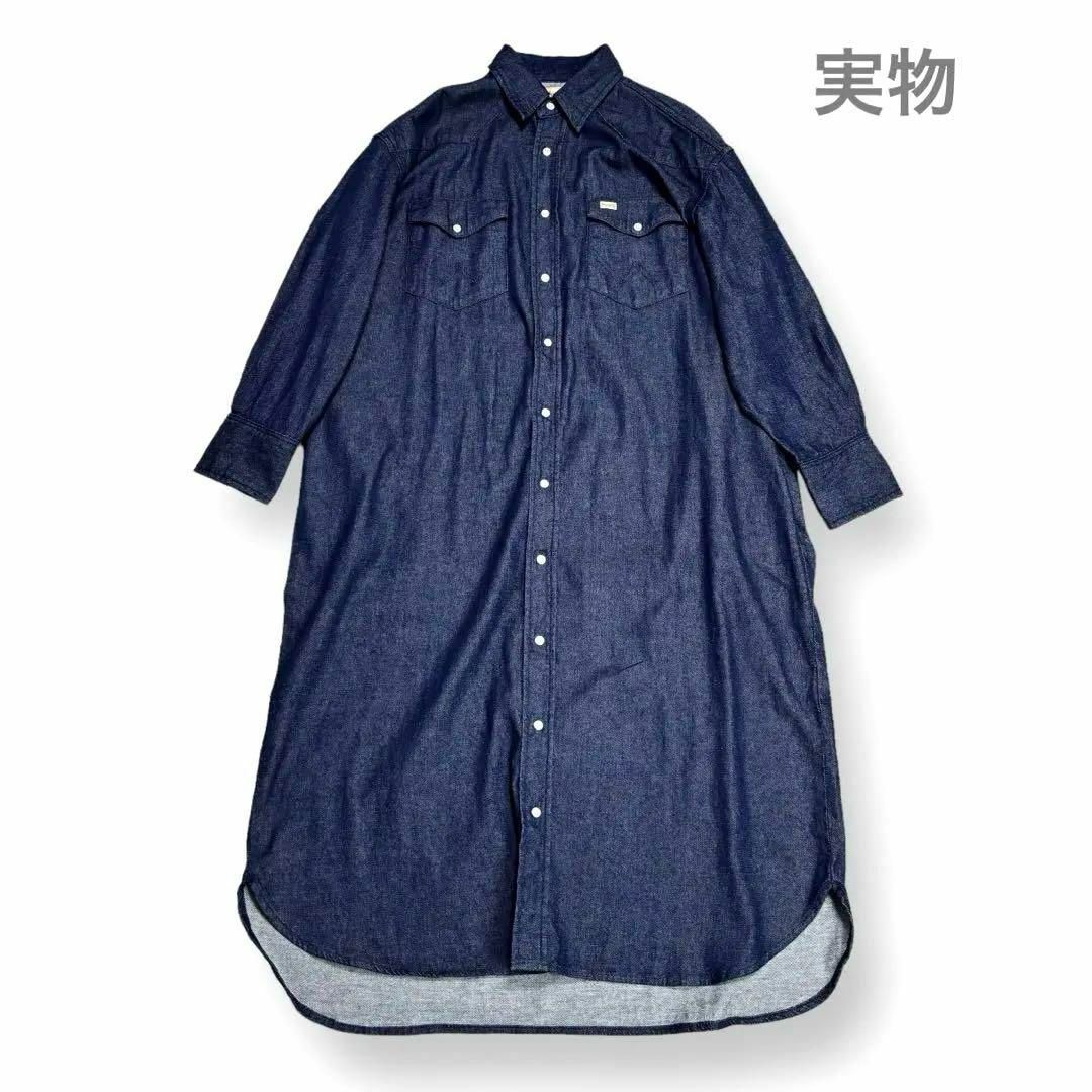 BEAMS(ビームス)のWrangler × BEAMS 別注ウエスタンワンピース ゆったり ネイビー レディースのワンピース(ロングワンピース/マキシワンピース)の商品写真