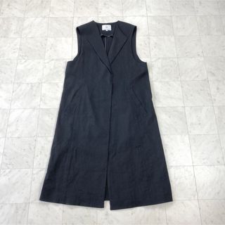 23区 - 23区★美品★ リネンレーヨンストレッチ ロング ジレ　黒