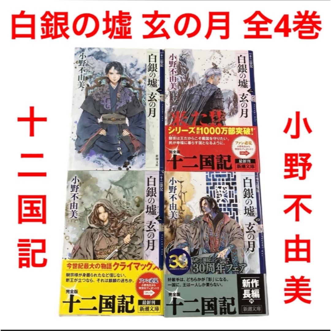 白銀(しろがね)の墟 玄(くろ)の月 全4巻　小野不由美　十二国記　新潮文庫 エンタメ/ホビーの本(文学/小説)の商品写真