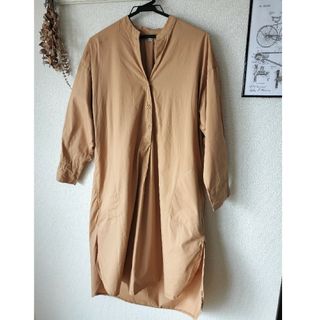 シャツワンピース　ロングシャツ　オーバーサイズ(ロングワンピース/マキシワンピース)