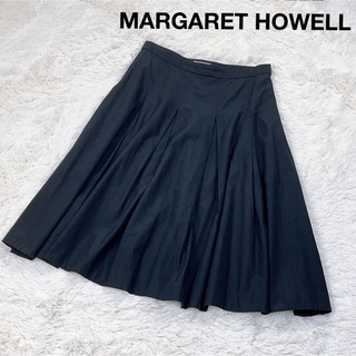 MARGARET HOWELL - MARGARET HOWELL シルク混 ミドル丈 スカート ミモレ丈