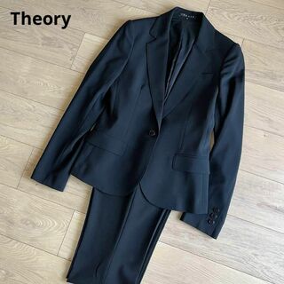 セオリー(theory)のセオリー　裾フレア　パンツスーツ　ビジネス　ネイビー　1B　セットアップ(スーツ)