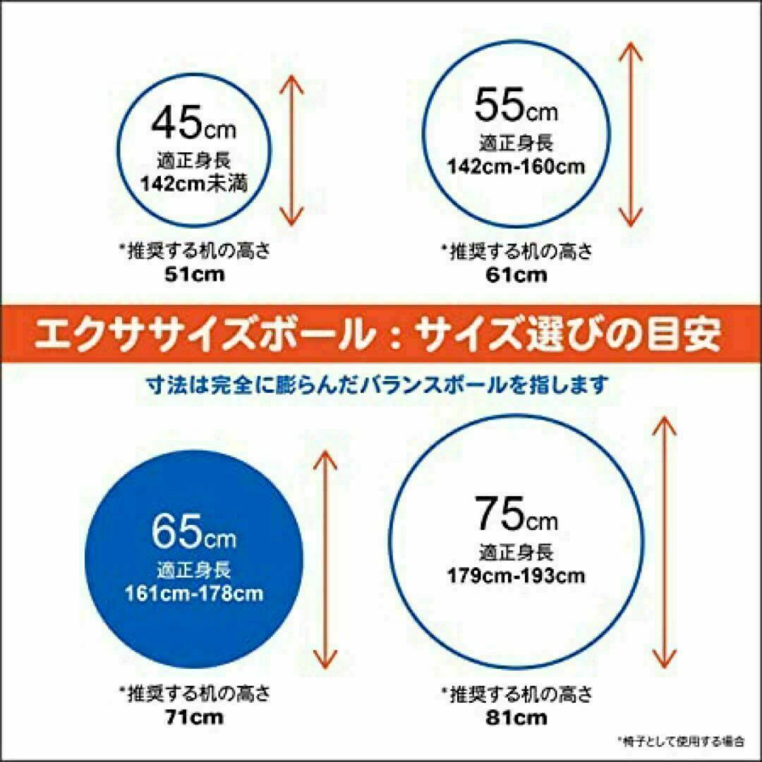 バランスボール ヨガボール パープル 55cm フィットネス 空気入れ付き スポーツ/アウトドアのトレーニング/エクササイズ(ヨガ)の商品写真