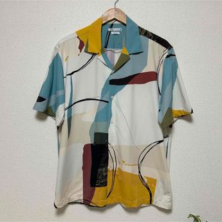 ザラ(ZARA)のZARA アブストラクトプリント ストレッチシャツ 42(シャツ)