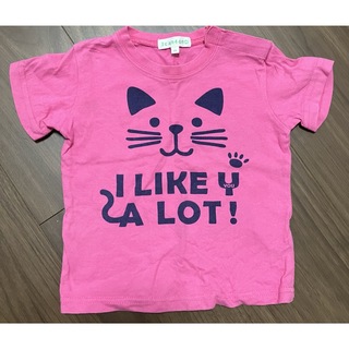 80 Tシャツ 猫 ショッキングピンク(Ｔシャツ)