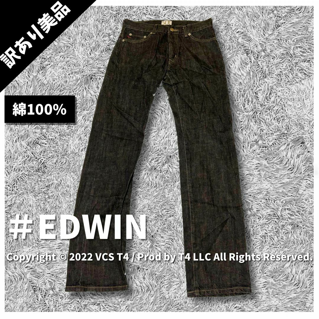 EDWIN(エドウィン)の【訳あり美品】エドウィン デニム・ジーンズ ストレート 503 黒 ✓4177 レディースのパンツ(デニム/ジーンズ)の商品写真