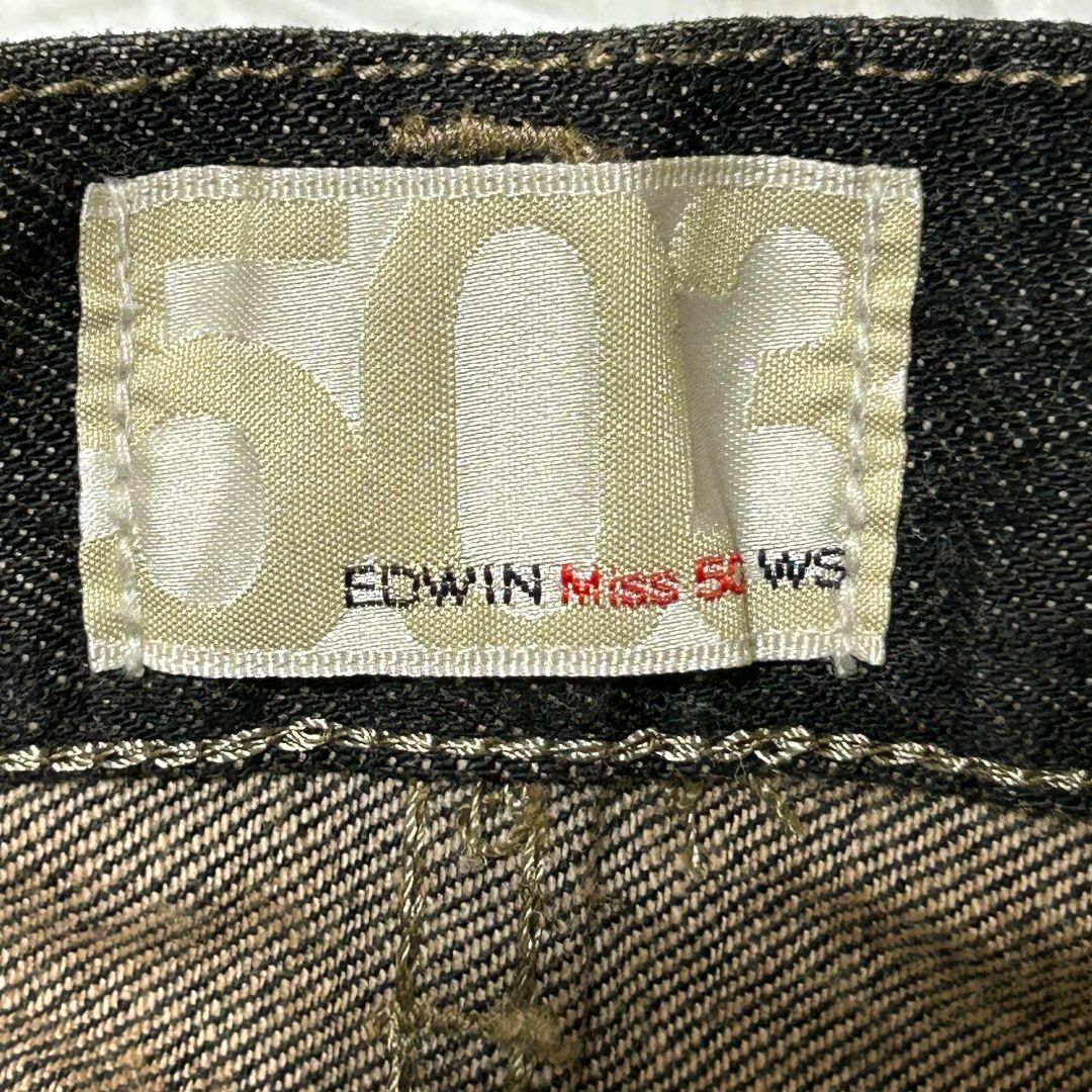 EDWIN(エドウィン)の【訳あり美品】エドウィン デニム・ジーンズ ストレート 503 黒 ✓4177 レディースのパンツ(デニム/ジーンズ)の商品写真