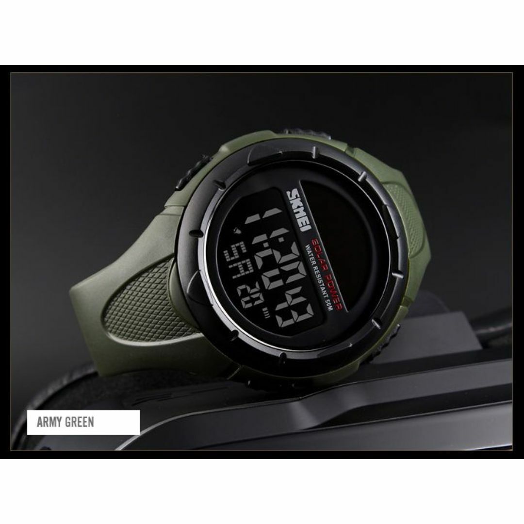 50m防水ソーラーパネルダイバーズ デジタル腕時計 スポーツAG メンズの時計(腕時計(デジタル))の商品写真