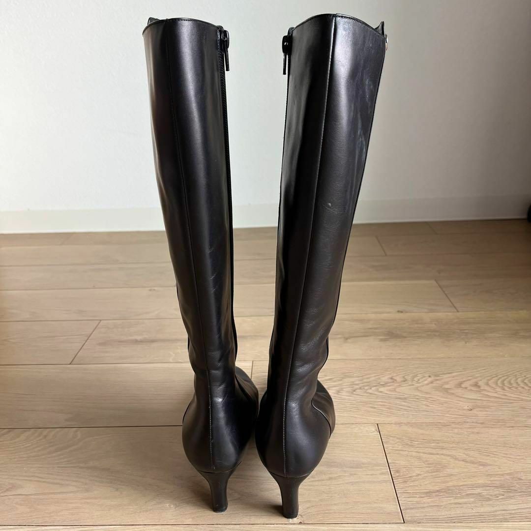 サルヴァトーレフェラガモ　ロングブーツ　レザー　黒　ブラック　5 1/2 レディースの靴/シューズ(ブーツ)の商品写真