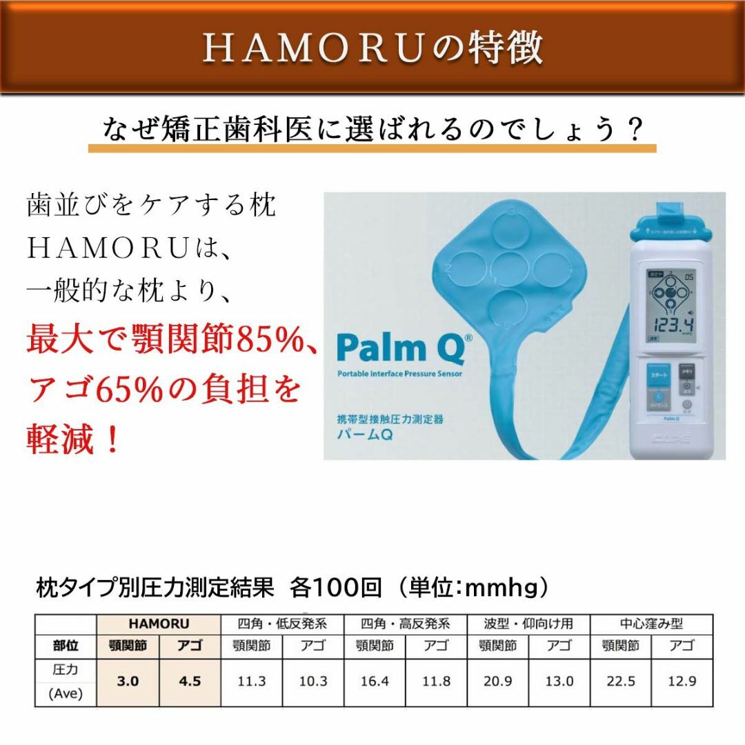 歯並びをケアする枕 HAMORU Mサイズ 歯並び 歯列保護 歯科医師監修 オー インテリア/住まい/日用品の寝具(枕)の商品写真