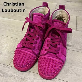 クリスチャンルブタン(Christian Louboutin)のクリスチャンルブタン　スパイクスタッズ　スエード　ピンク　ハイカットスニーカー(スニーカー)