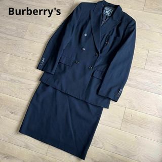 BURBERRY - バーバリー　ダブルブレスト　スカートスーツ　セットアップ　ネイビー　42サイズ