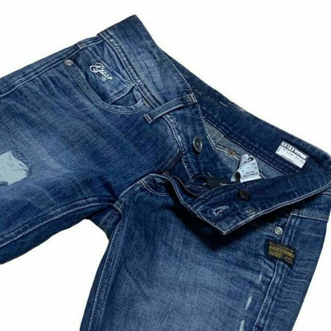 G-STAR RAW(ジースター)のG-STAR RAW 3301 ダメージ リペア加工 W24 ウエスト69cm レディースのパンツ(デニム/ジーンズ)の商品写真