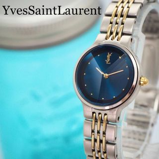 イヴサンローラン(Yves Saint Laurent)の249【美品】イヴサンローラン時計　レディース腕時計　Y字カットガラス　ネイビー(腕時計)