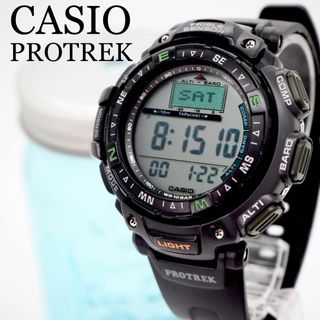 CASIO - 74【美品】CASIO カシオ時計　メンズ腕時計　プロトレック　ブラック　山登り