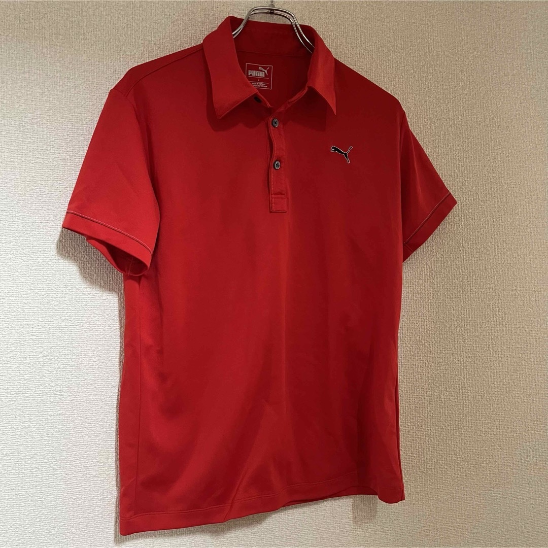 PUMA(プーマ)のPUMA ポロシャツ 半袖 半袖ポロシャツ レッド ゴルフウェア　Lサイズ メンズのトップス(Tシャツ/カットソー(半袖/袖なし))の商品写真