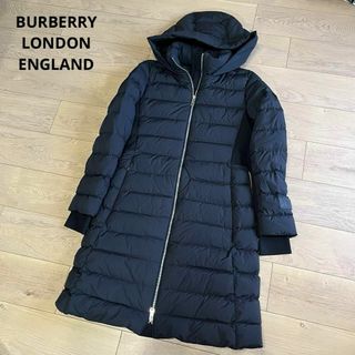 バーバリー(BURBERRY)のバーバリー　現行モデル　ロング丈　ダウンコート　黒　ブラック　Mサイズ　ロゴ(ダウンジャケット)