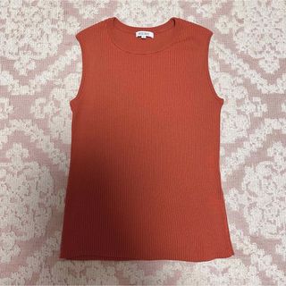 プラステ(PLST)のPLST プラステ　オレンジ　ベスト　リブニット　ノースリーブ　h&m gu(ベスト/ジレ)